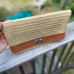 Straw Banana Republic clutch. New with tags.
